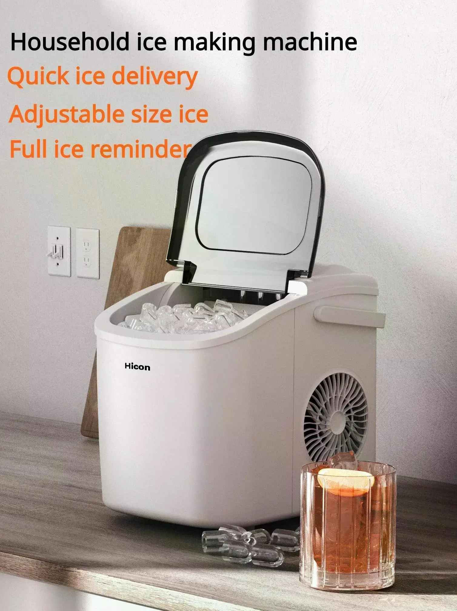 

Wellcome Ice Machine Outdoor 15KG Home Small Dormitory Student Smart Mini Automatic Small Power Ice Machine