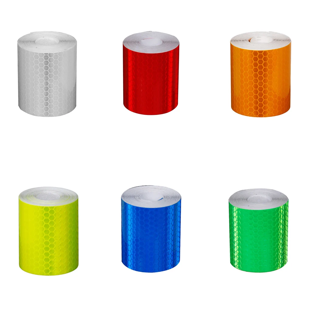 Reflective Strip Waterproof Paper Sticker Safety Tape Roll Self-adhesive Caution Warning Strip