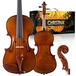 CHRISTINA Violin for Professional S400A with Snakewood Fittings European High-quality Spruce Two-piece Flame Maple Back 4/4 Size