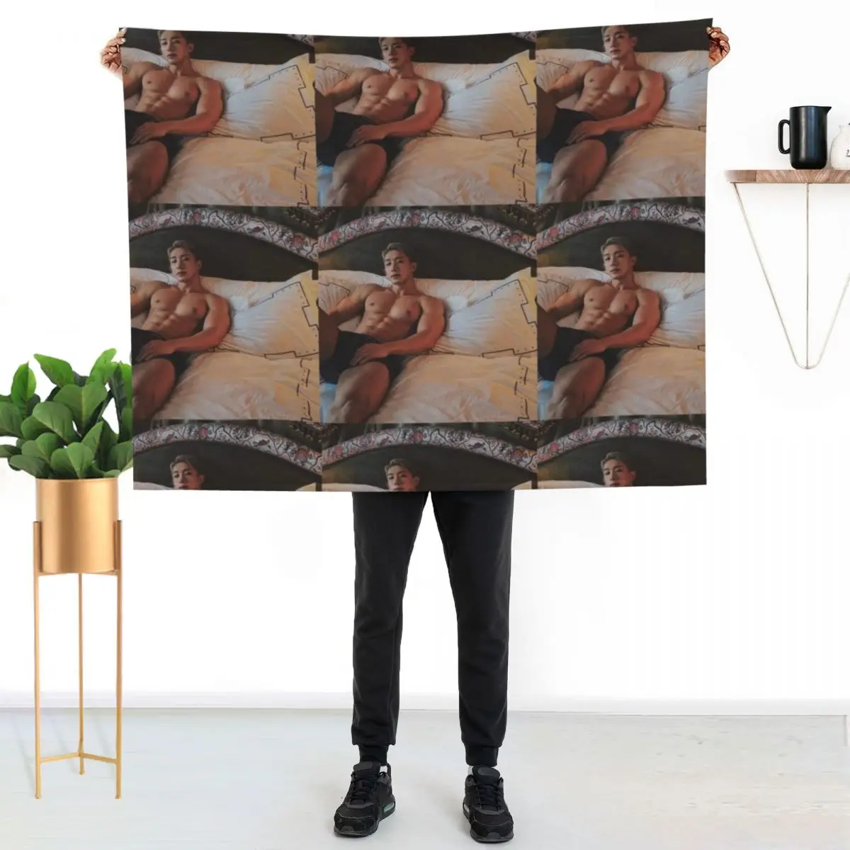 Sexy Wonho monsta x Throw Blanket Nap Fashion Sofas Travel Luxury Decorative Beds Luxury Designer Blankets