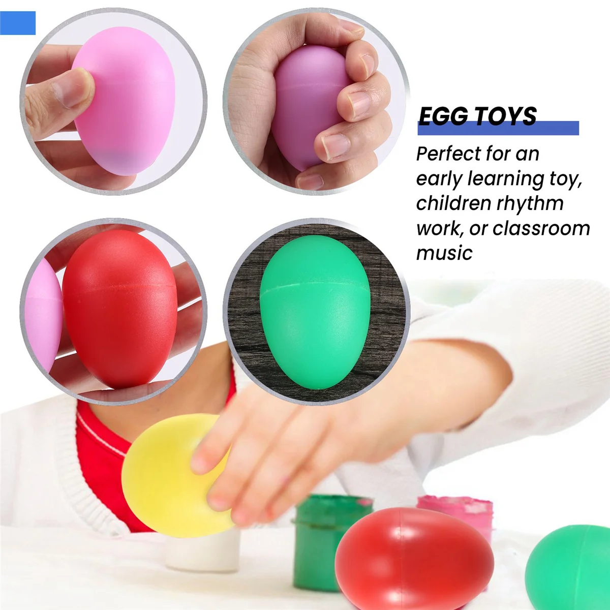 10 Pack Plastic Percussion Musical Instrument Toys Egg Maracas Shakers