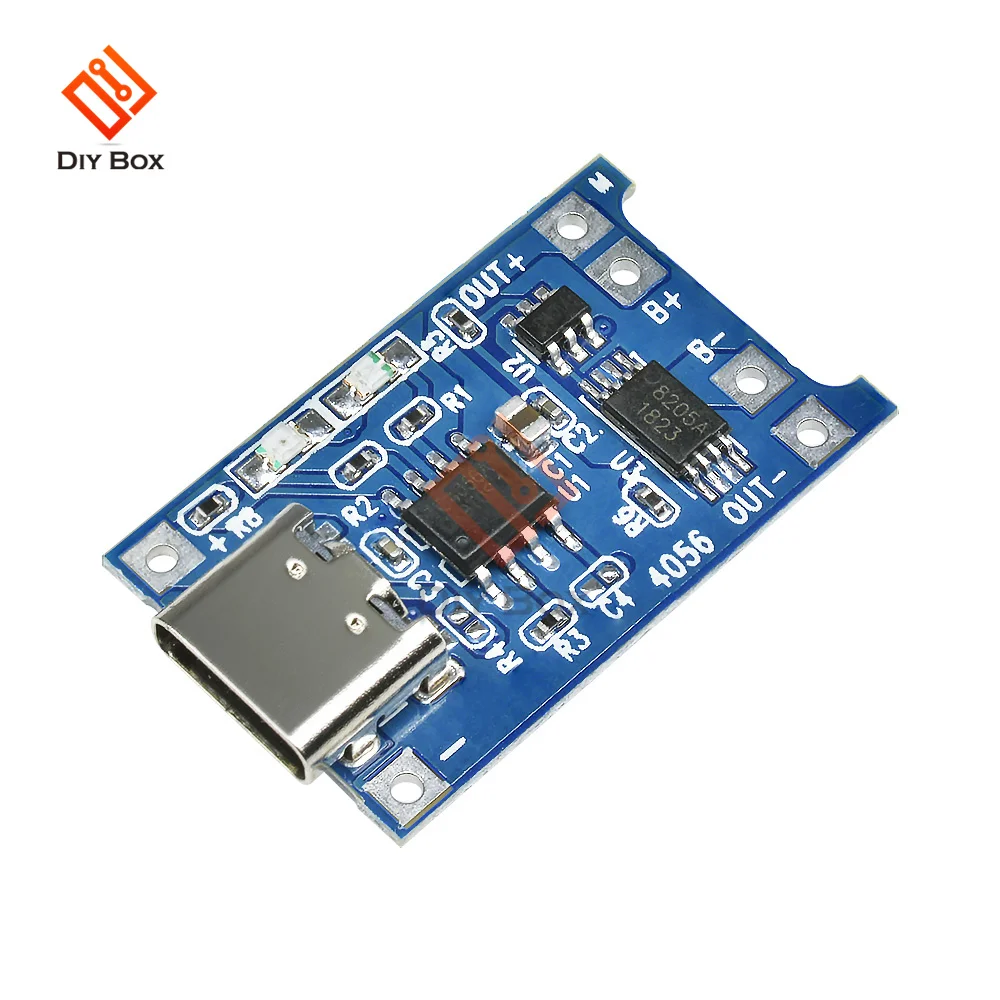 1-10Pcs 5V 1A TYPE-C Micro USB 18650 TC4056A Lithium Battery Charging Board Charger Module with Protection Dual Functions TP4056