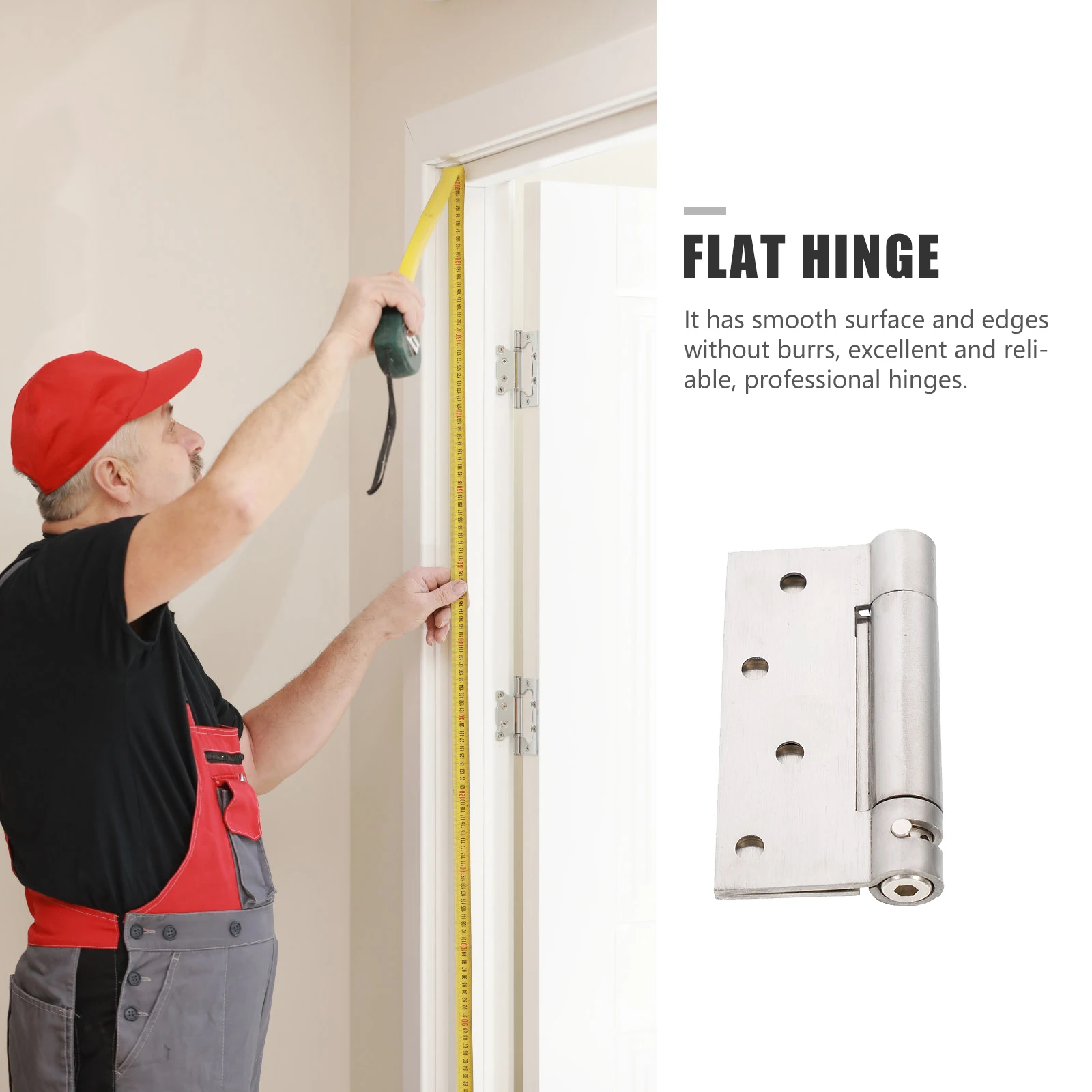 

2pcs Single Spring Hinge Stainless Steel Self Closing Hinges Heavy Duty Cabinet Door Auto Close Adjustable Silent Smooth Easy