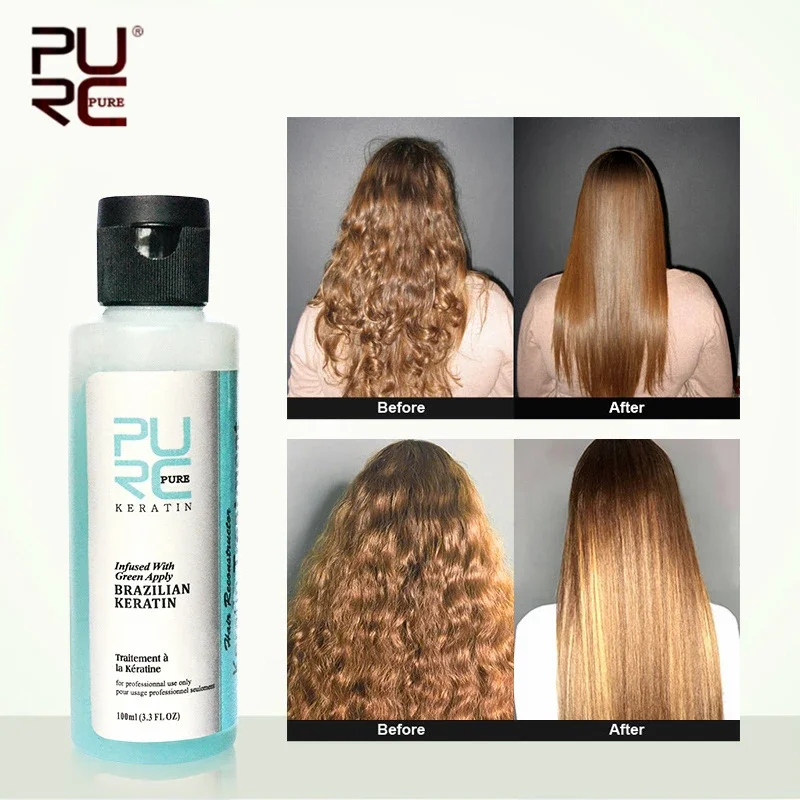 

100ml Repair Damage Frizzy Hair Brazilian keratin Treatments Conditioner Apple Flavor Hair Care Liquid Straightening Hair