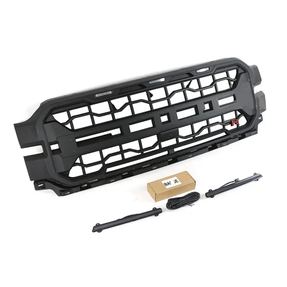 Front Radiator Grille With light Bar Fits For 2024-2026 Ford F150 Lariat king/Ranch/Platinum Racing Grill Modified
