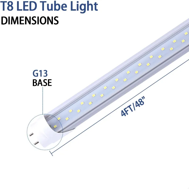 LED Light Tubes 4FT, 28W 5000K Daylight White 4FT LED Light Bulbs, Dual Row LEDs Replacement LED Bulbs for 4 FT Fluorescent