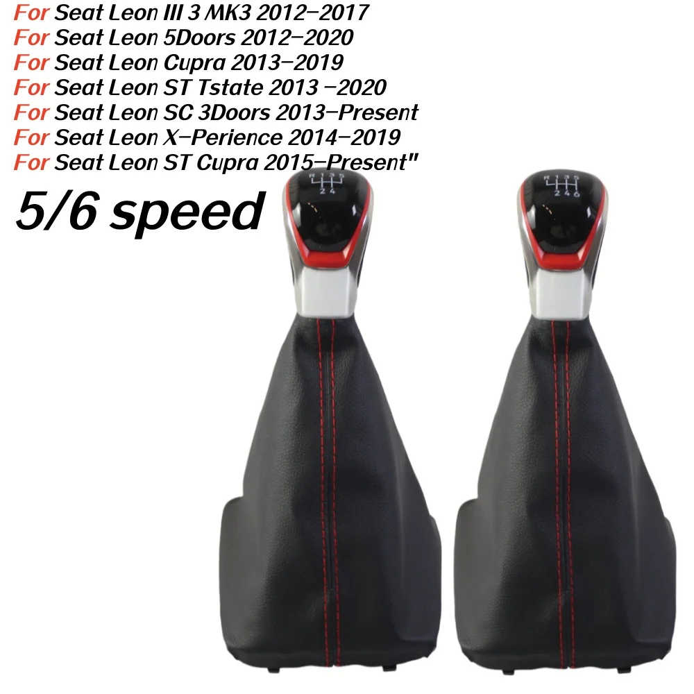 

5/6 speed Manual gear shift head For Seat Leon III 3 MK3 5Doors Cupra ST Tstate SC 3Doors X-Perience ST Cupra 2012-Present"