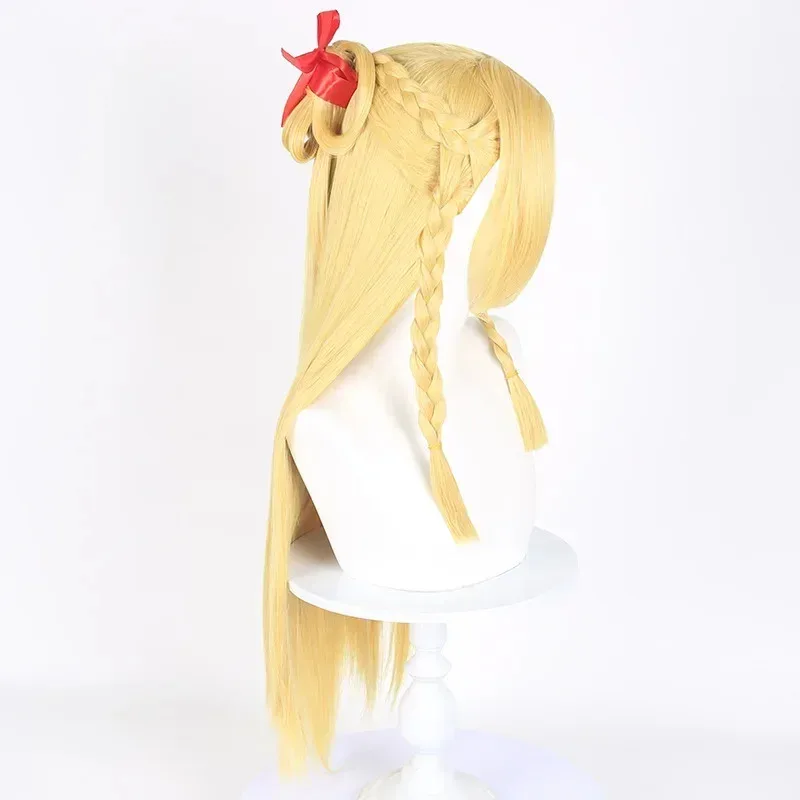 Anime Dungeon Marcille Donato 코스프레 가발 내열성 긴 노란색 머리 큰 엘프 귀 할로윈 파티 액세서리