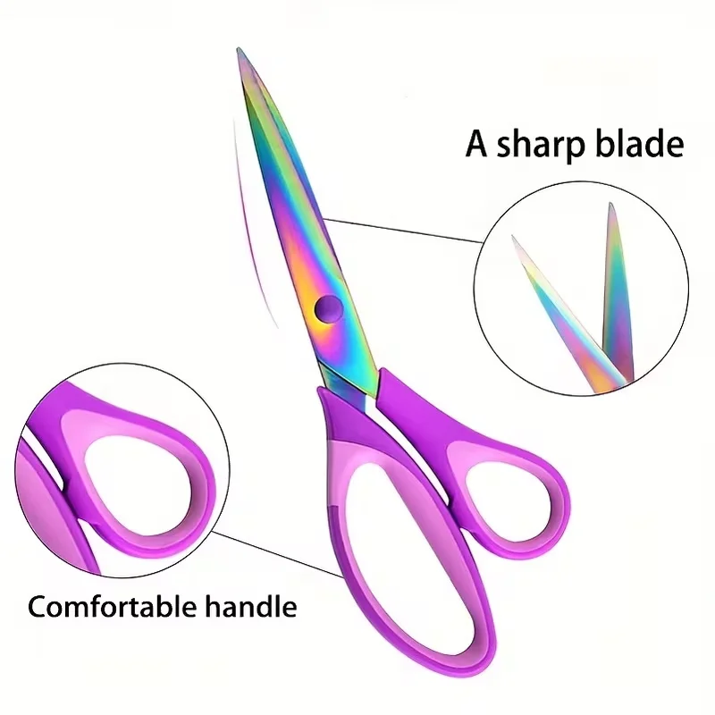 Handcrafted Three-Piece Scissors Set with Stainless Steel Blades Comfortable Rubber Handles for Sewing And Artistic Projects