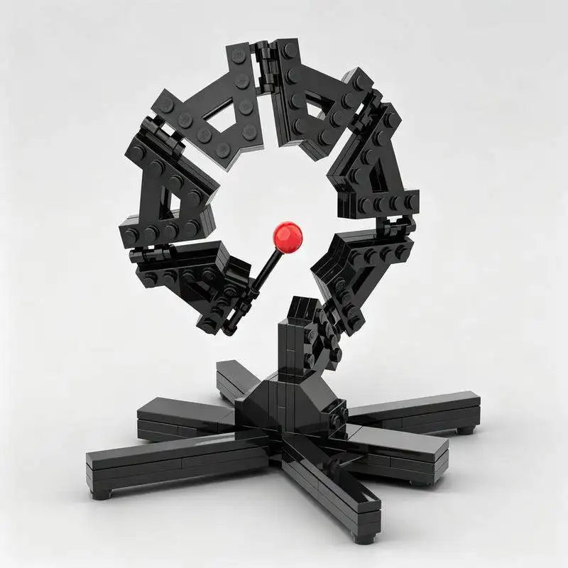 79PCS MOC Gyroscope Rotating Ring Mechanism Balancing Ball Model Building Blocks Creative DIY Assembly Educational Desk Toy Gift