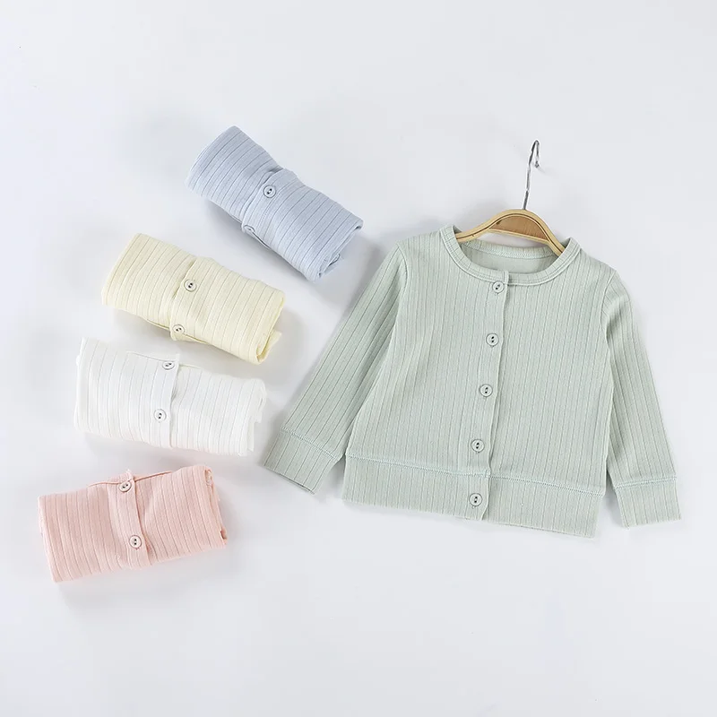 Baby Cardigans Spring Autumn Knit Clothes Newborn Baby Coat Sweater Ribbed Shirt Boys Girls Tops Outfits Children Outwear Coats