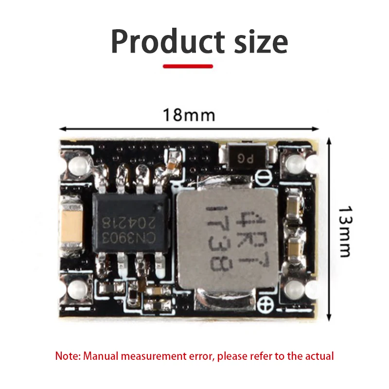 Buck-Step Down Converter Board Módulo, regulador de tensão ajustável, poder tamanho ultra pequeno