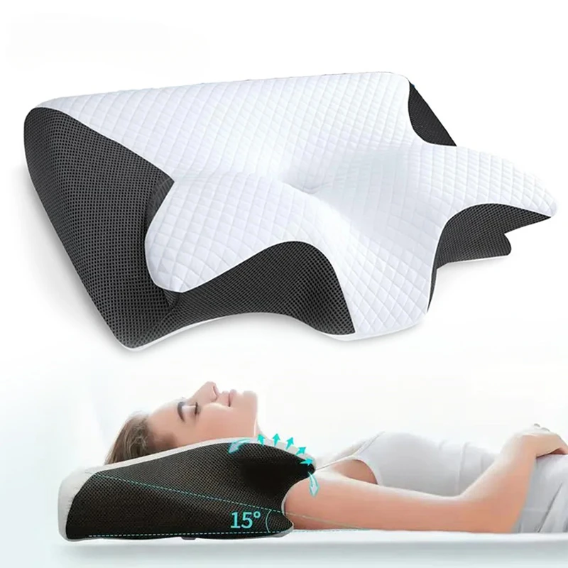 Butterfly Sleep Memory Neck Massage Pillow Slow Rebound Memory Foam Sleep Pillow Cervical Orthopedic Pain Relif Ergonomic Pillow