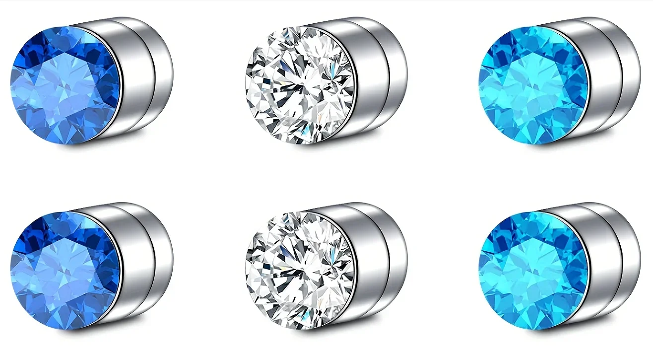 2–12 Stück einfache magnetische Nasen-Ohrstecker aus Edelstahl, 3 mm nicht durchbohrter Körperschmuck für Männer und Frauen