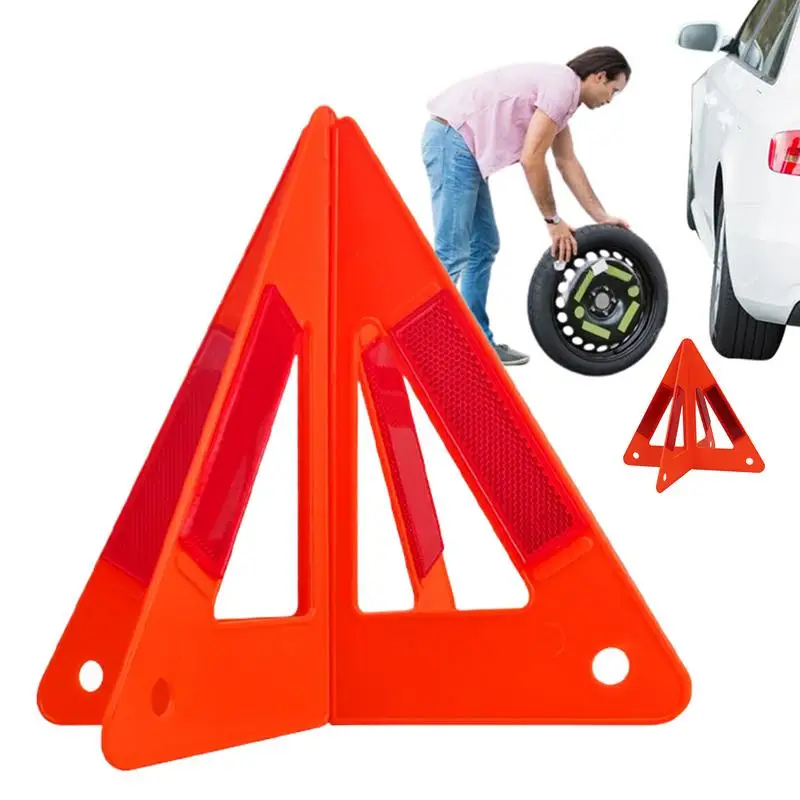 

Safety Triangle Reflective Vehicles Warning Symbol Non-Slip Triple Hazard Alert Safty Reflector Accessories For Friends Adults