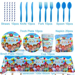 Disney Cartoon COCOMELONS Theme Birthday Party Decoration Background Baby Shower Supplies Cutlery Balloon Kids Party Supplies