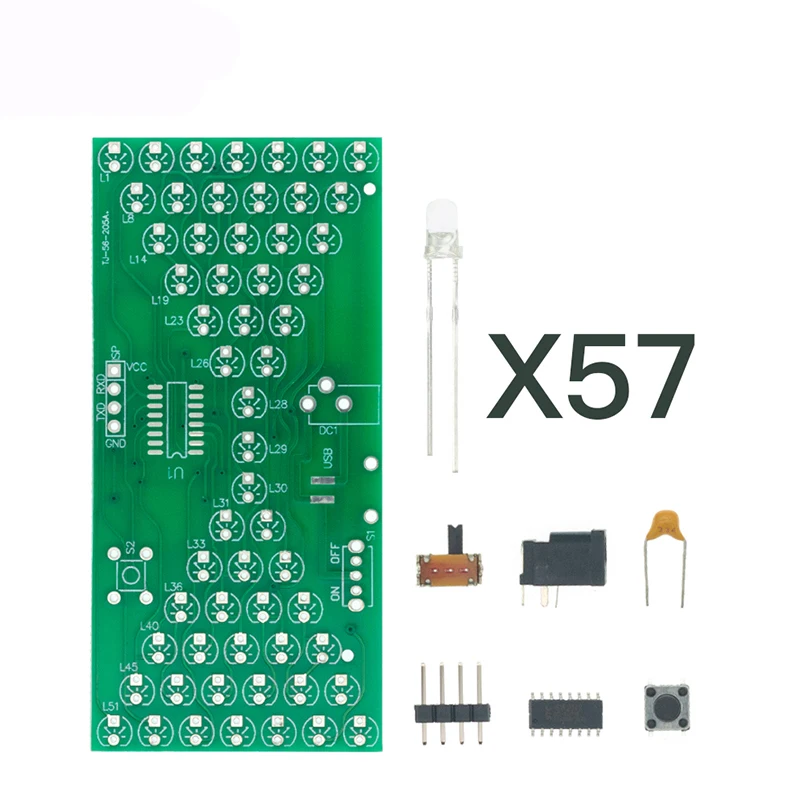 5V Electronic Hourglass DIY Kit Funny Electric Production Kits Precise With LED Lamps Double Layer PCB Board 84*40mm