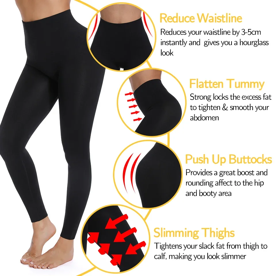 Vaslanda Women Slimming Pants High Waisted Jeggings Tummy Control Panties Seamless Leggins Shaping Pants Waist Trainer Trousers