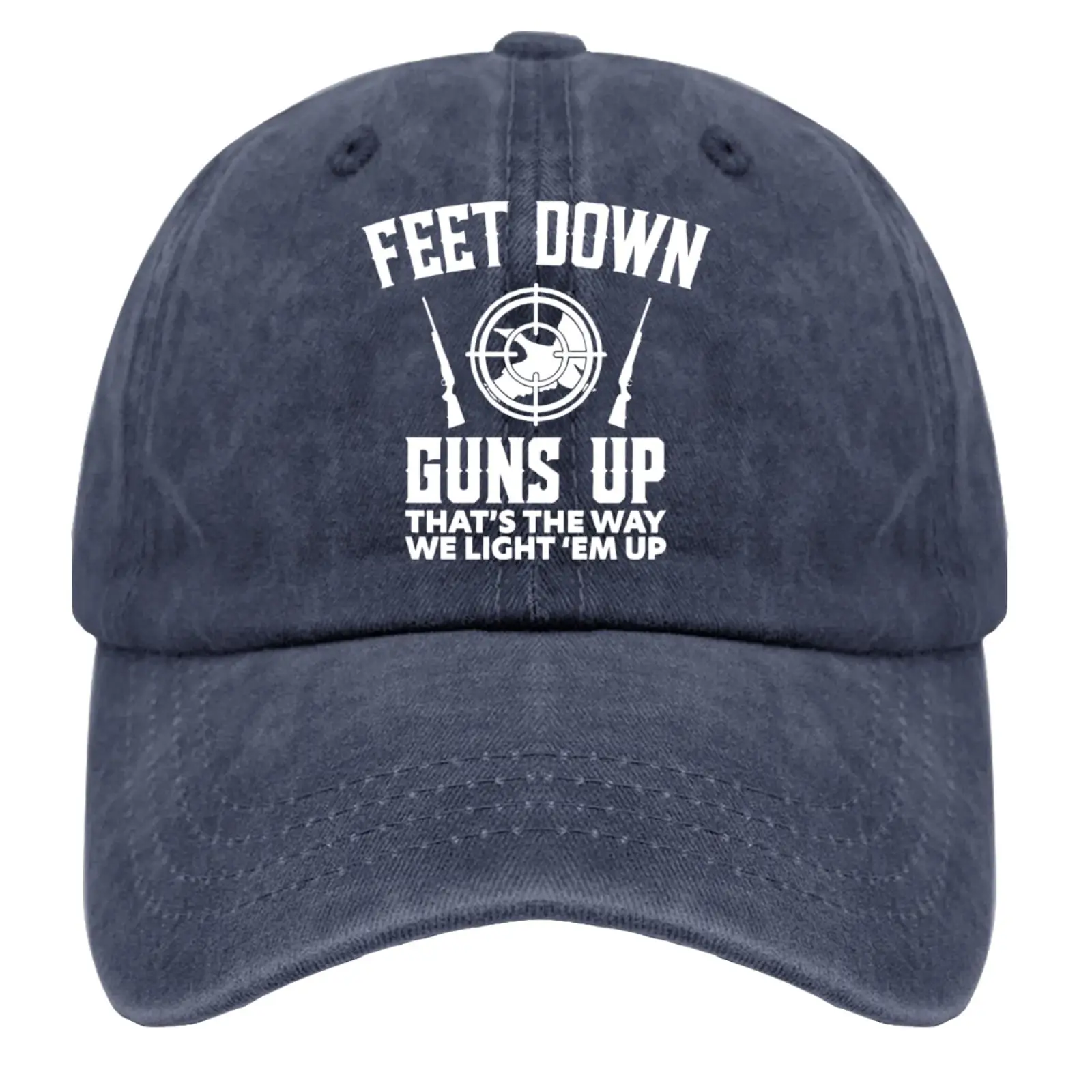 

Feet Down Guns up That's The Way We Light Up Baseball Cap Vintage Cotton Washed Adjustable Cotton Fashion Cap Unisex