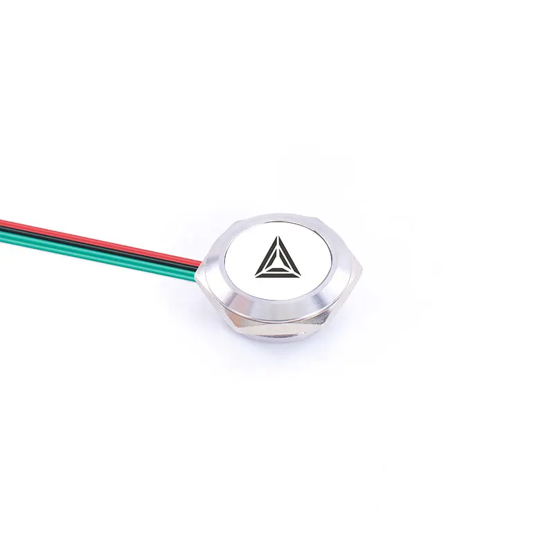 Przełącznik przyciskowy z wzorem drutu Samochodowy DIY Wodoodporny RGB Led Chwilowy 16/19/22/25/30 mm Samoresetowanie 5/12 v Symbol Ikona Sygnał — zdjęcie 6