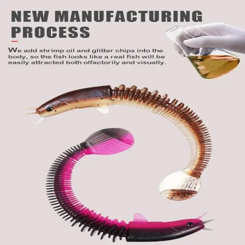 Imagem -03 - Isca tipo Dragão para Pesca de Água Doce Isca Macia Flutuante Biônica Gel de Sílica Seção 46 Novo Design