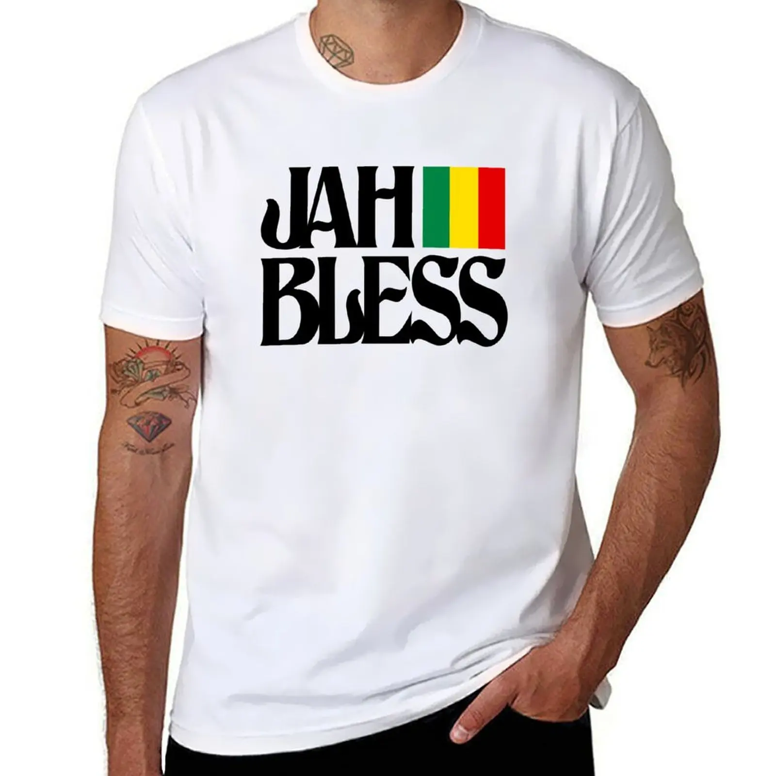 

Jah Jah Bless - Reggae Music (Black) T-Shirt t shirt man luxury man t shirts graphic T-shirt