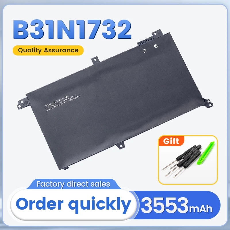 B31N1732 Laptop Battery for ASUS VivoBook S14 S430FA S430FN S430UA X430FA X430UA X571GT FX571GT F571GD 11.52V 42Wh with Tools
