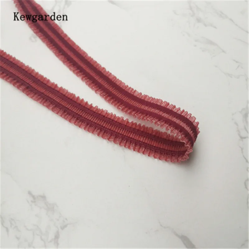 Kewgarden 15mm elastyczność koronkowe wstążki DIY Bowknot akcesoria do włosów Handmade taśma prezent rzemiosła materiały do pakowania 25 jardów