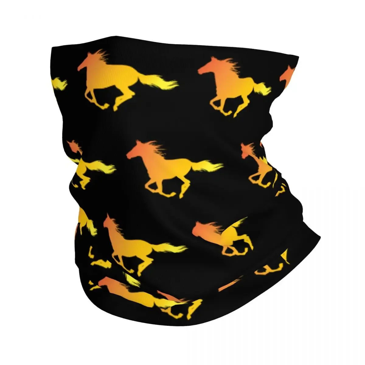 Horse Running Bandana Neck Warmer Women Men Winter Ski Hiking Scarf Gaiter Equestrian Riding Gift Face Cover