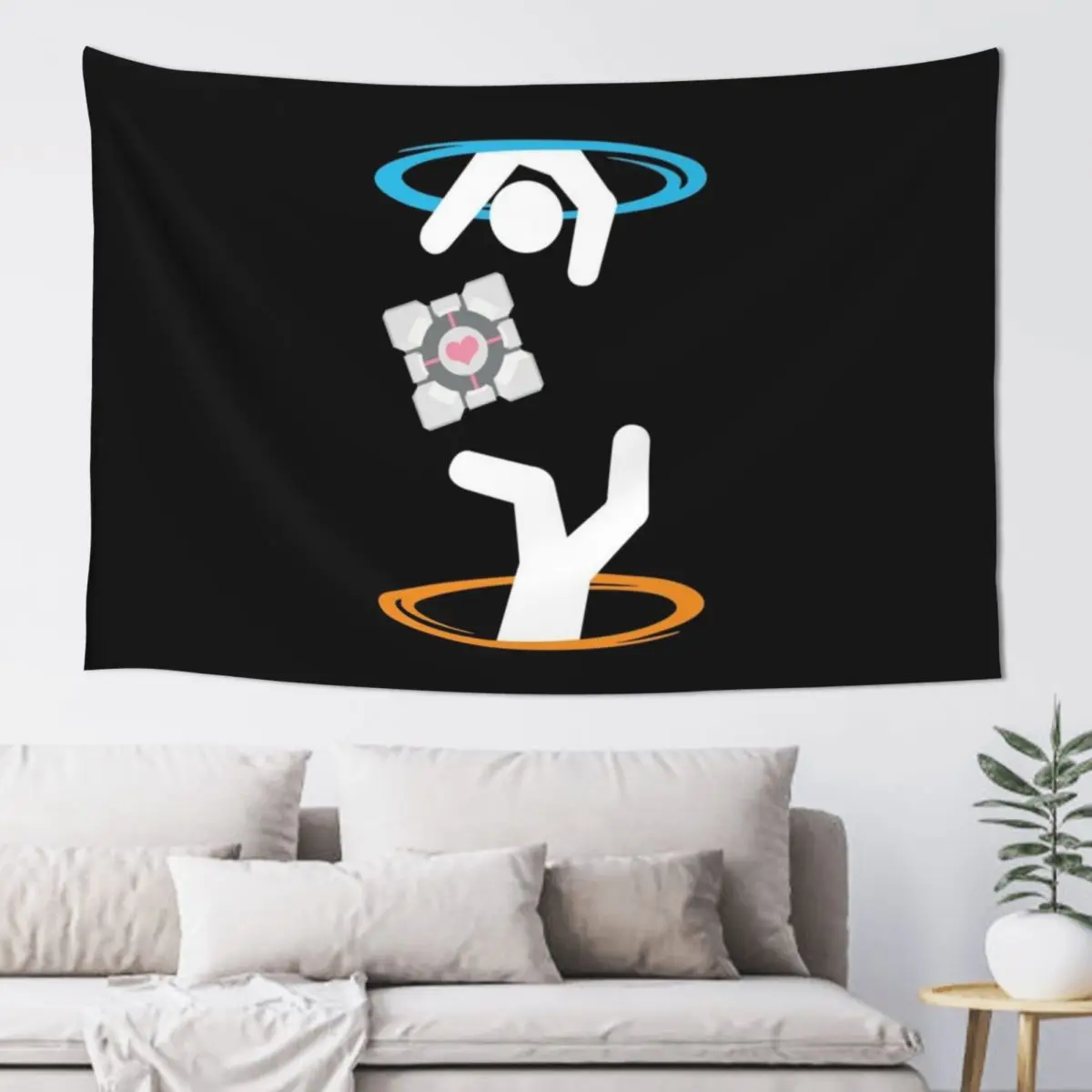 

Don't Lose The Companion Cube (Transparent) Portal Tapestry Korean Room Decor Bedroom Deco Custom Decor For Room Tapestry