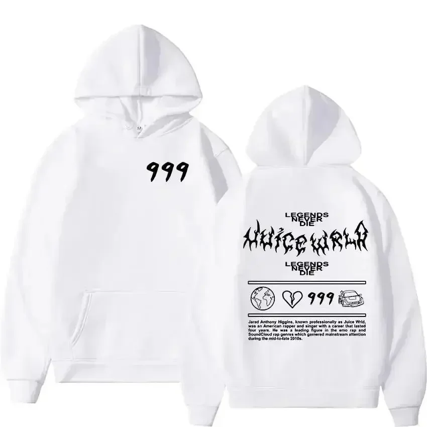 Kapuzenpullover für Herren und Damen, modische Hip-Hop-Freizeitpullover, Herbstkollektion, für Jungen und Mädchen, Schwarz, Streetwear, Juicewrld – Detail 13