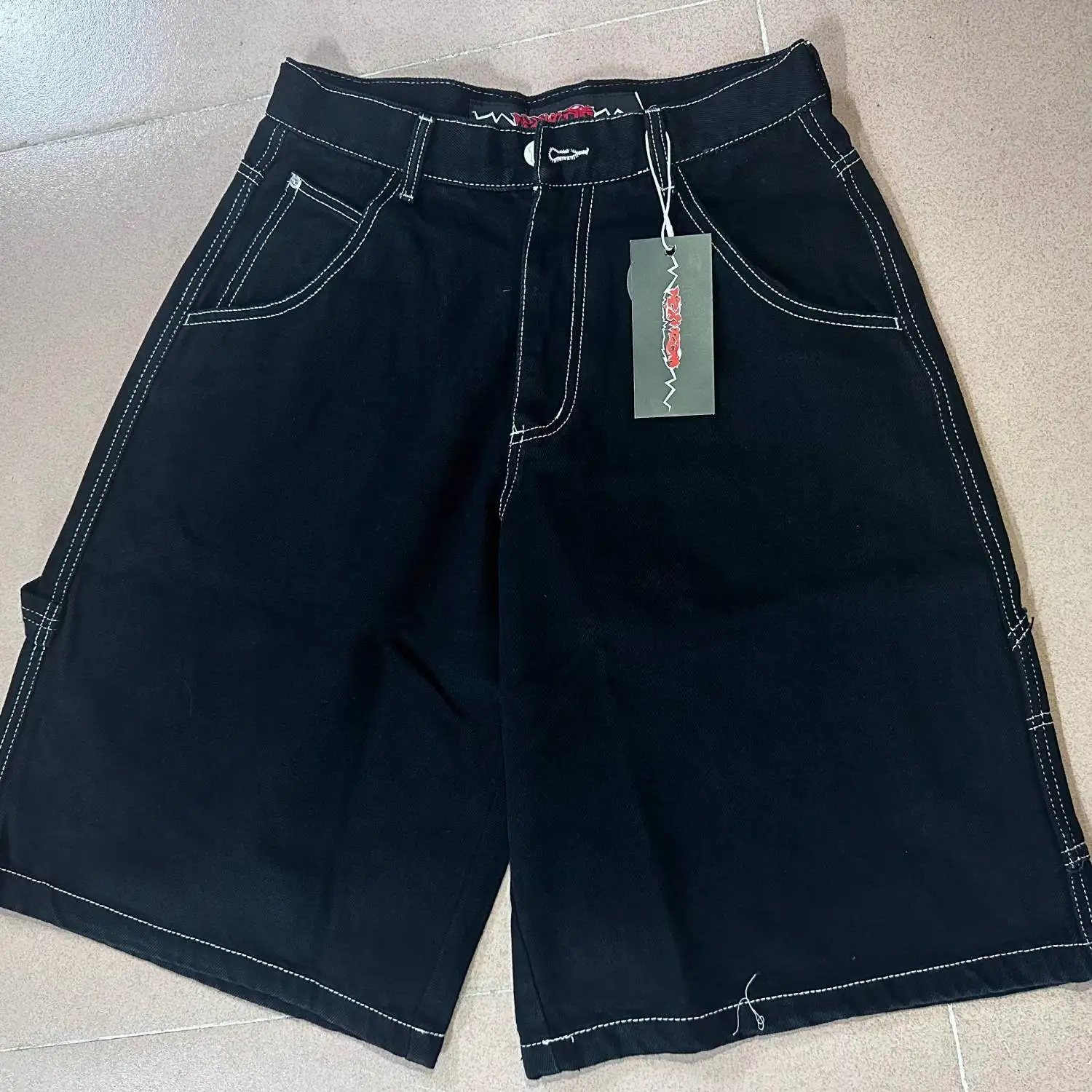 JNCO-Short de skateboard pour hommes et femmes, Jeans unisexes, Pantalon pentagramme, Pantalon cargo, Vêtements pour hommes