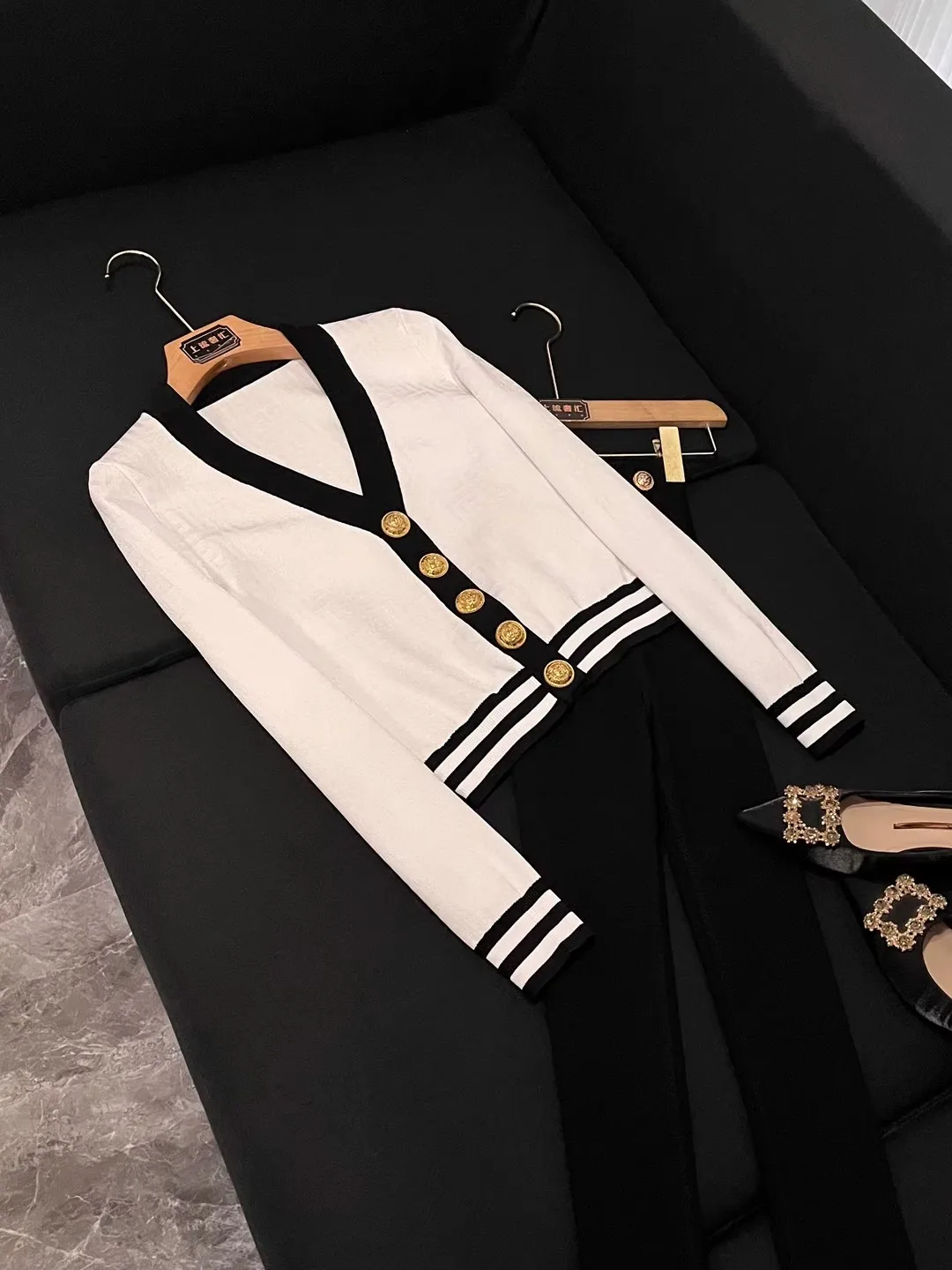 

Модный вязаный кардиган, женский топ, женский топ, интернет-знаменитости, осень 2023, Новое поступление, верхняя одежда Ele D25