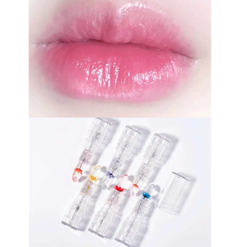 Feuchtigkeitsspendender Lippenbalsam für trockene, rissige Lippen, Blumengelee-Lippenstift, feuchtigkeitsspendende Lippen-Make-up-Basis, täglich unverzichtbar, 2025, neu