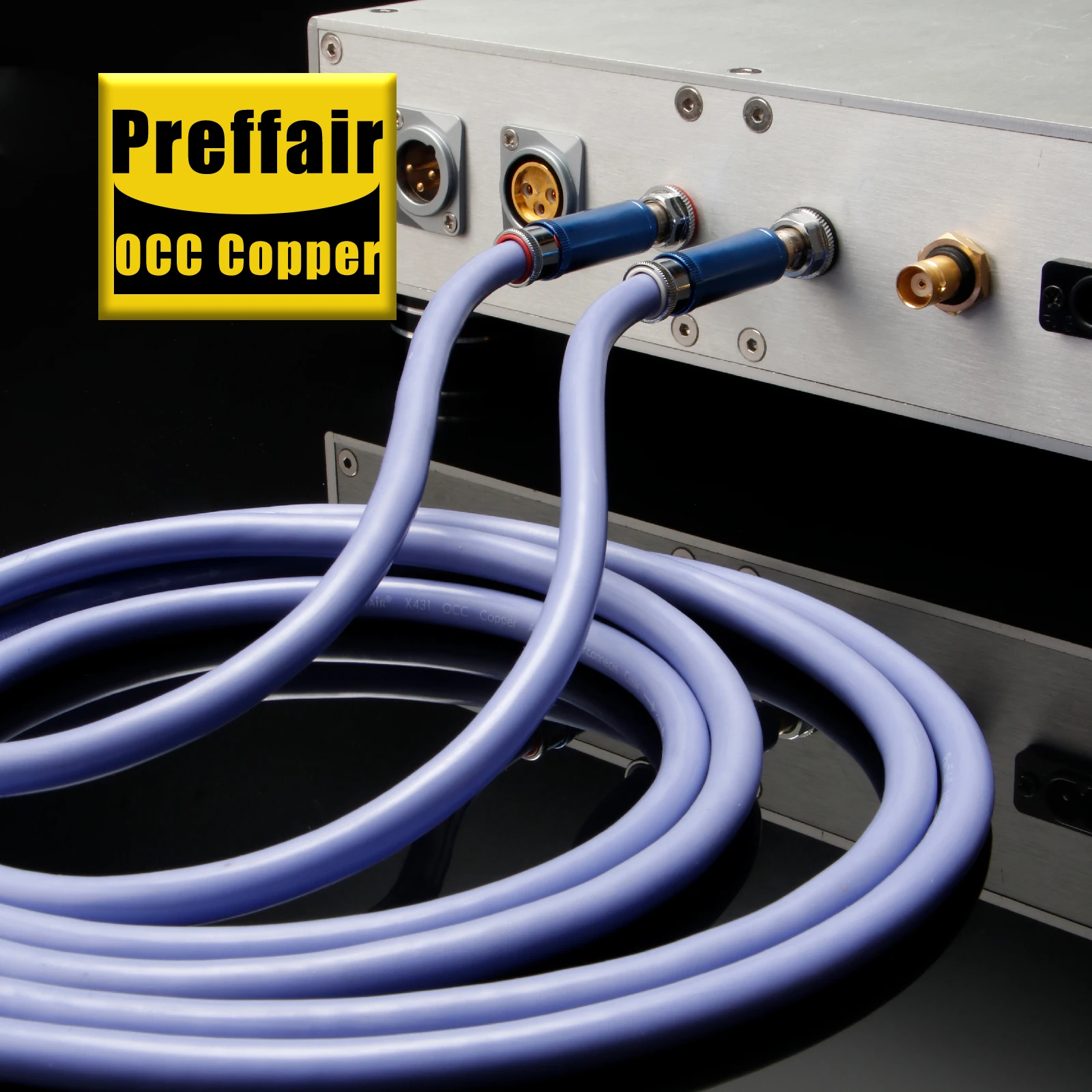 Preffair Hi-End 8AG versilbertes OCC 16-strängiges Audiokabel mit 3-poligem symmetrischem XLR-Kabel aus Kohlefaser, XLR-Stecker – Detail 2