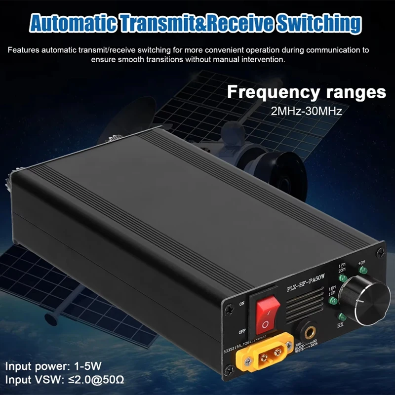 50W Shortwave Power Amplifier With 4-Gear LPF Automatic Transmit & Receive Switching Compatible With Multiple Protocols