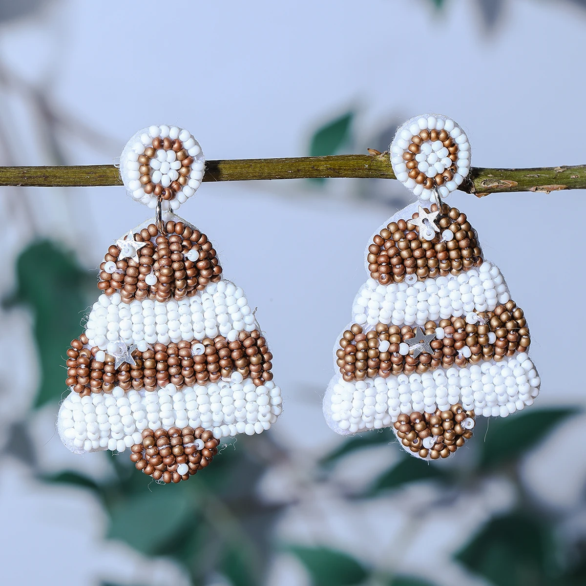 اليدوية شجرة عيد الميلاد مطرز استرخى أقراط احتفالية عطلة هدية مجوهرات لوازم الحرف زخرفة الديكور