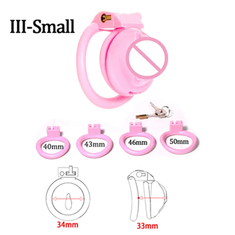 Pink pussy Lightweight Male Chastity cage Chastity Device With 4 Rings Sex toys for Couples