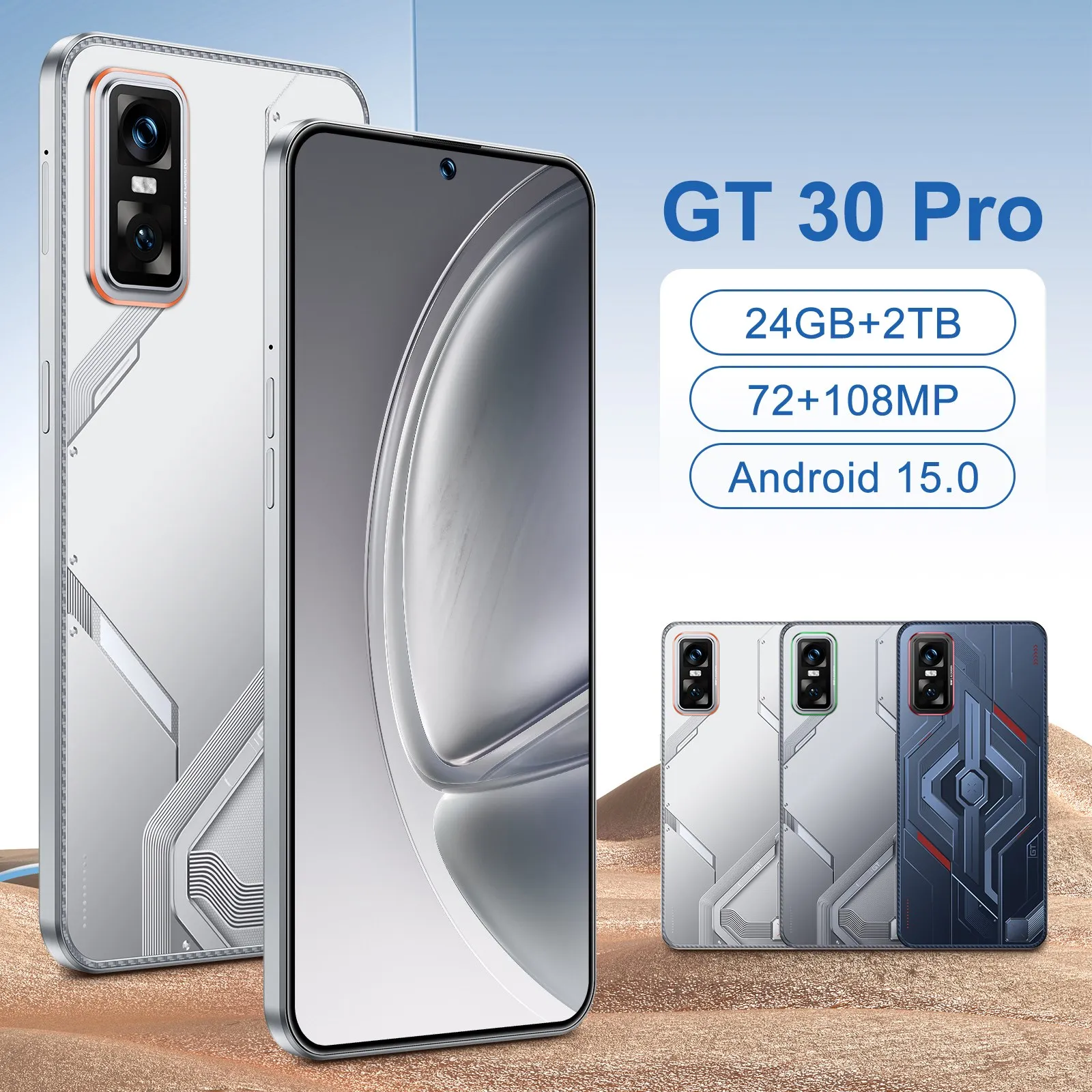 

HOT GT30 Pro 2026 NEW High Quality 7.3inch Global Edition Original Smart Dual Card 7800mAh Battery Facial Recognition Function