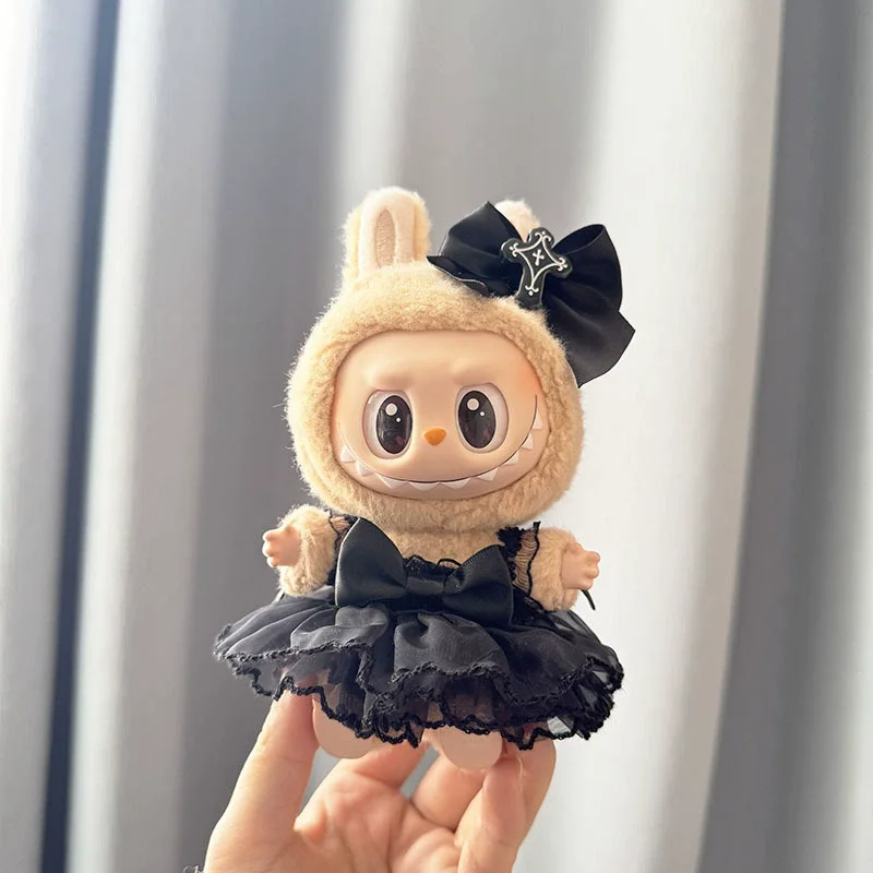 إكسسوارات ملابس الدمية الصغيرة لـ 15-17 سنتيمتر Labubu Idol حزام تنورة قلادة أحذية الملابس هدية