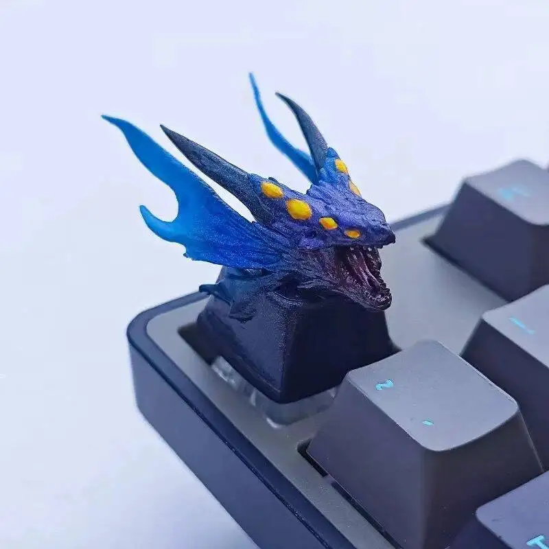 Novelty Artisan KeyCap Monster Hunter stereoscopic Custom Handmade Resin Keyboard Key Cap for Mechanical Keyboard Accessories