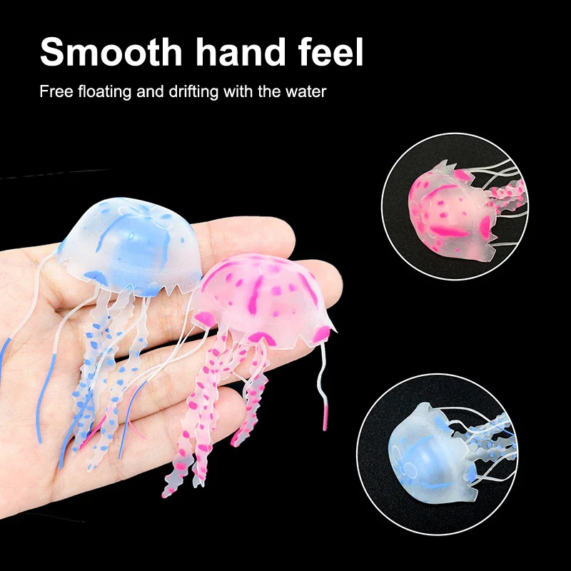 السباحة الاصطناعية مضيئة قنديل البحر حوض السمك الديكور خزان الأسماك تحت الماء نبات حي مضيئة زخرفة المناظر الطبيعية المائية #6