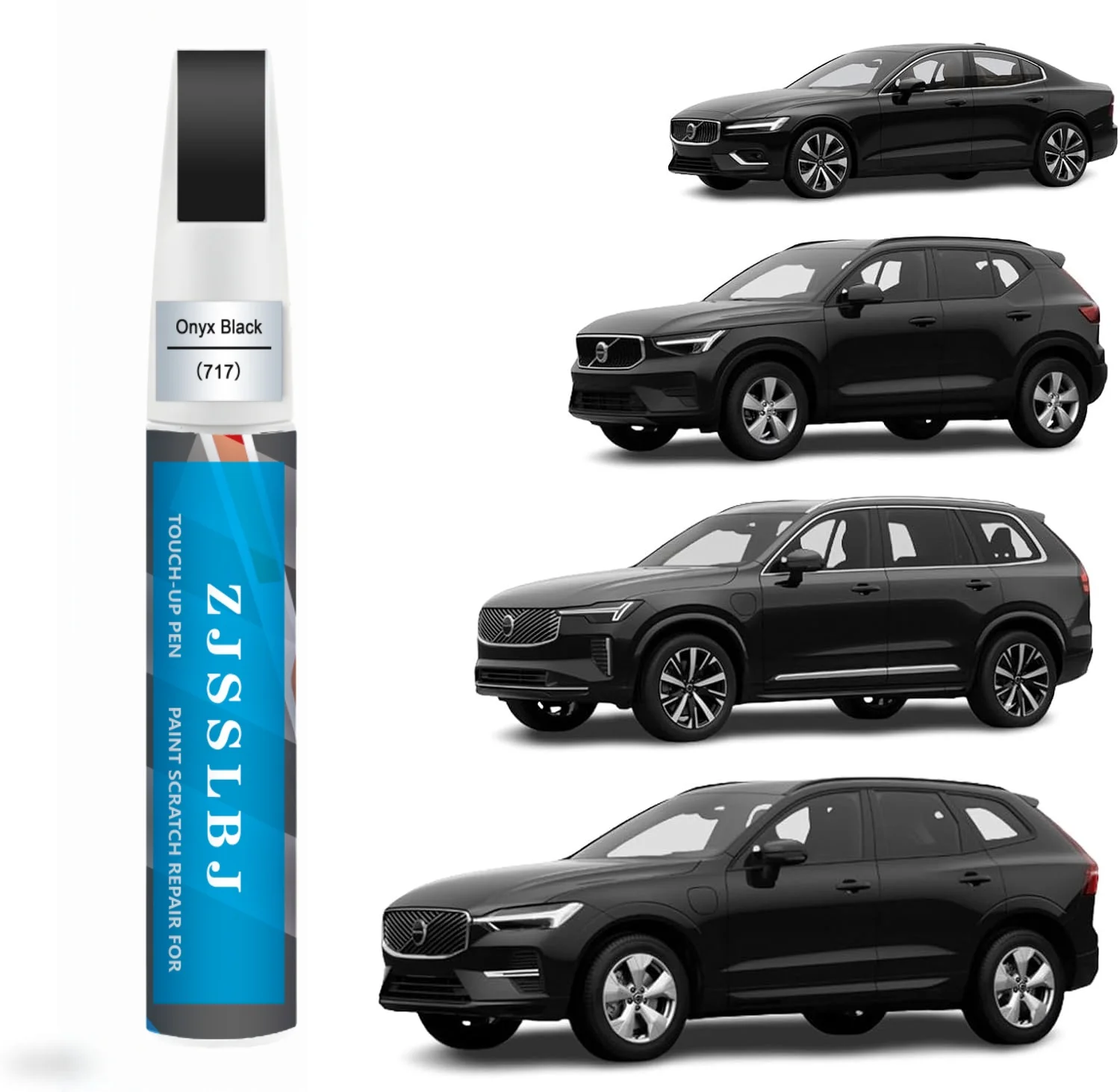 

Car Touch Up Paint(Onyx Black(717)) for Volvo, Car Paint Scratch Repair Kit, Quick & Easy Solution to Repair, 2 in 1 Scratch Rem