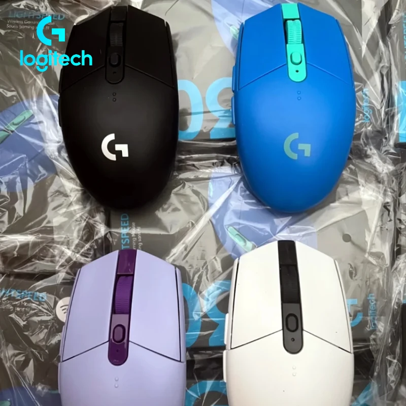 

Logitech G305/G304 LIGHTSPEED Wireless Gaming Mouse with HERO 12K Sensor, available in black, white, blue, and purple sweatproof