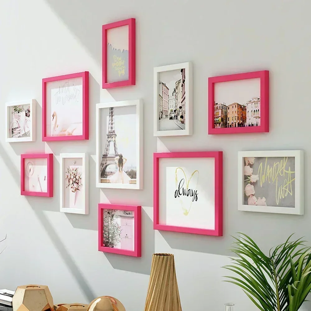 11pcs Wooden Photo Frames 5x7 inch Wall Mounted Set