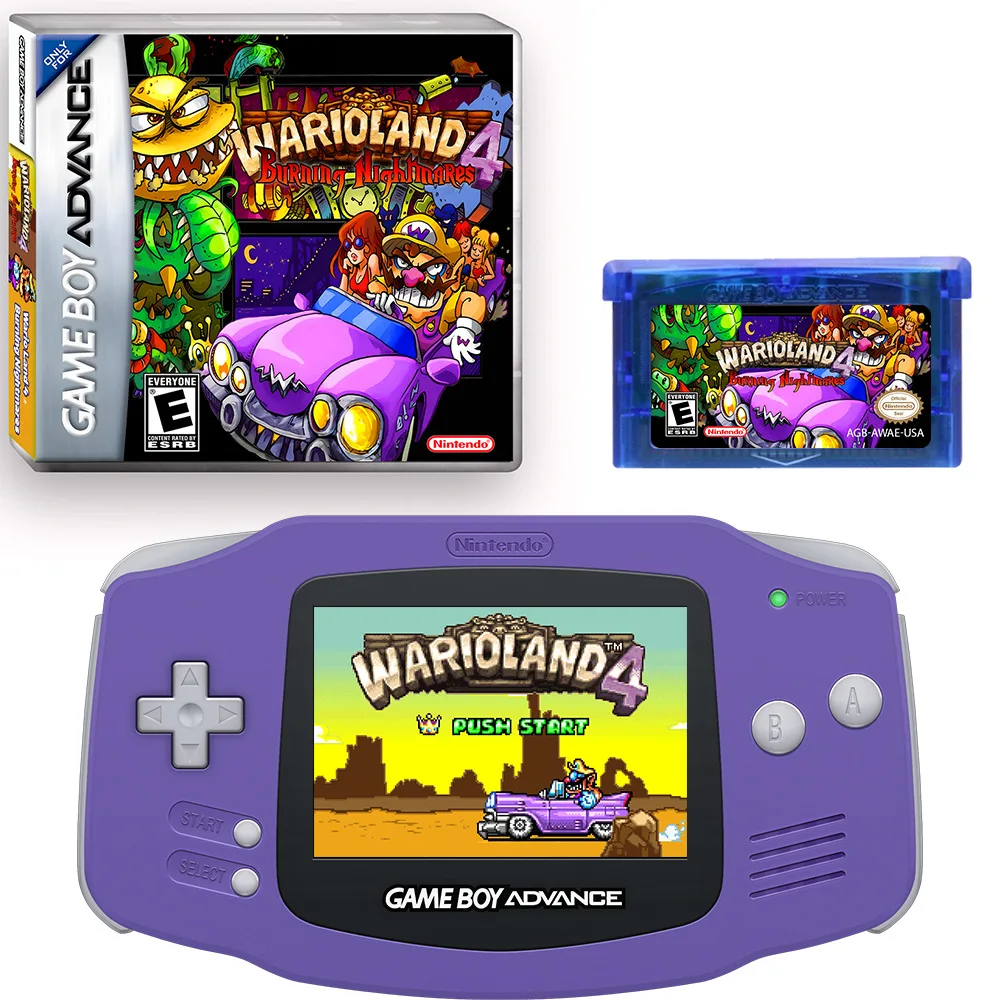 GBA/NDS Cartridge Game Cards Wario Land 4 - Burning Nightmares 2D Action-adventure Game Collection Original Card Kid Toy Gifts