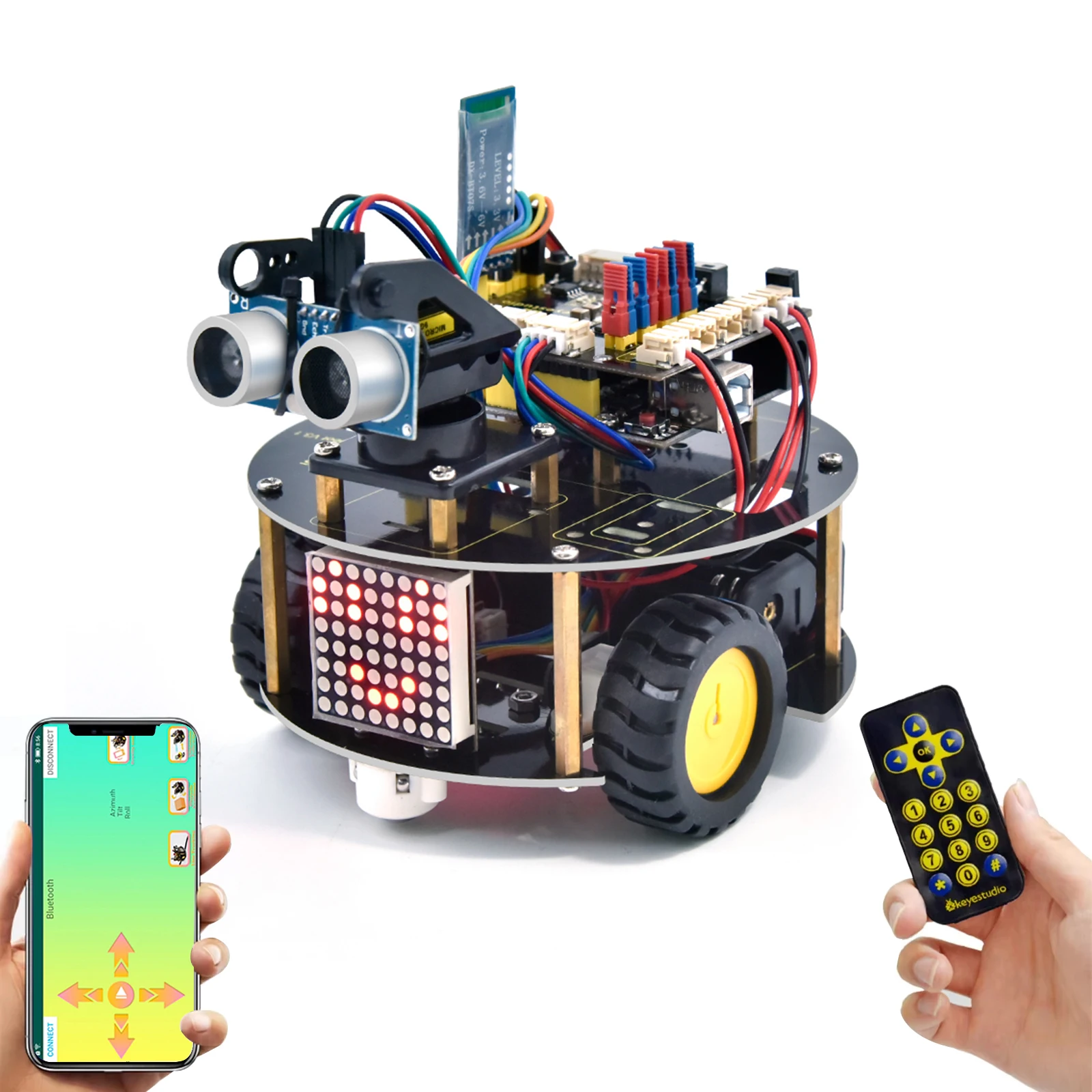 KEYESTUDIO Multifunction Smart Turtle Robot Car V3.0 For Arduino Robot DIY STEM Electronics Programming Learning Kit