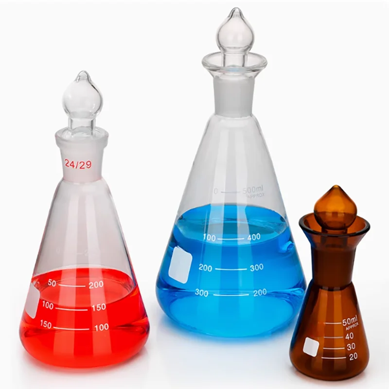 

Glass plug triangular flask iodine measuring bottle iodine flask conical flask high temperature resistance 150/250/500/1000ml