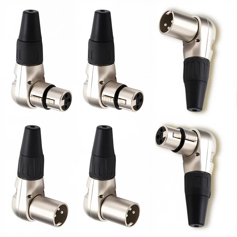 3pole Right Angle XLR Connector Male Female XLR 3Pin Micphone Plug Audio Cable Connector Multi-directional Connector