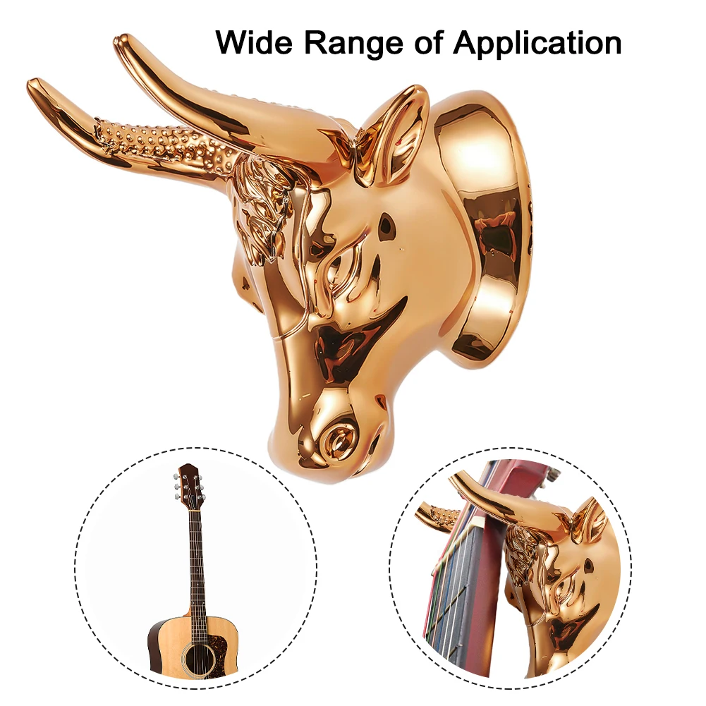 

Bull Head Wall Mount Hanger Guitar Holder Hook Stand Bracket For Ukulele Bass Guitars Storage Home Art Decorative Rack Accessory